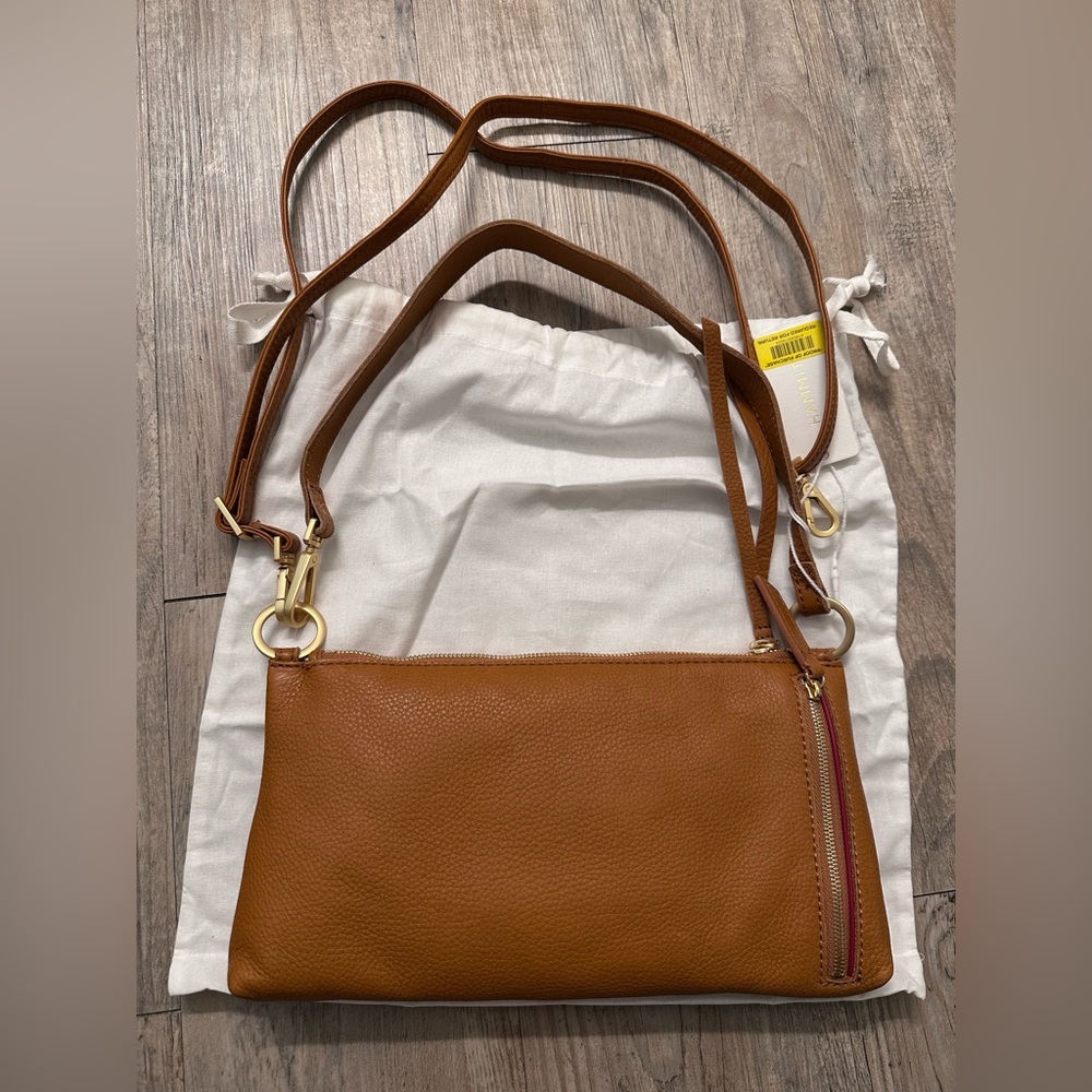 Hammitt Tan Leather Crossbody with Pink and Coral Stripes - Picture 7 of 16